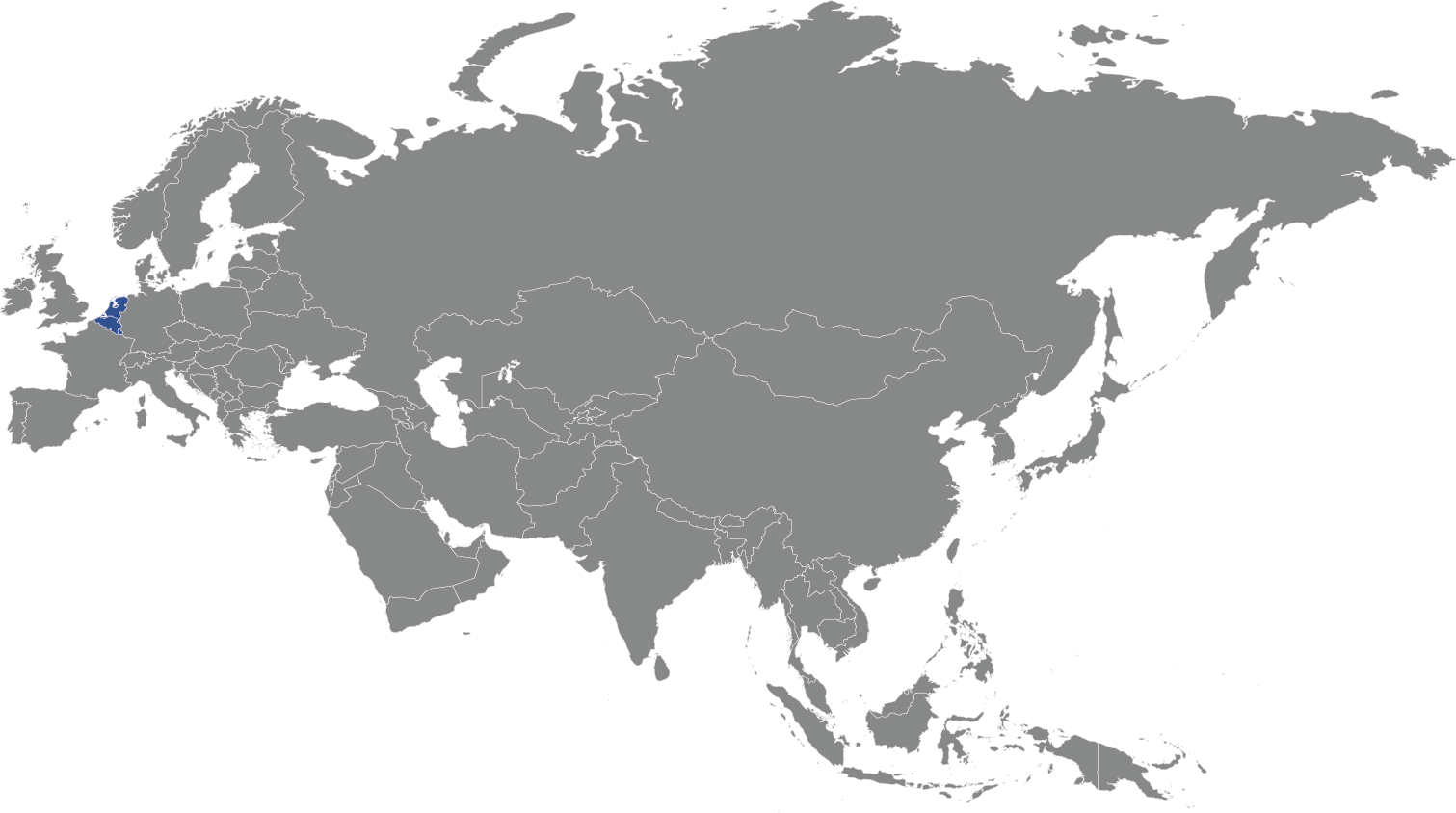 Image of Europe with belgium, netherlands and luxembourg highlighted